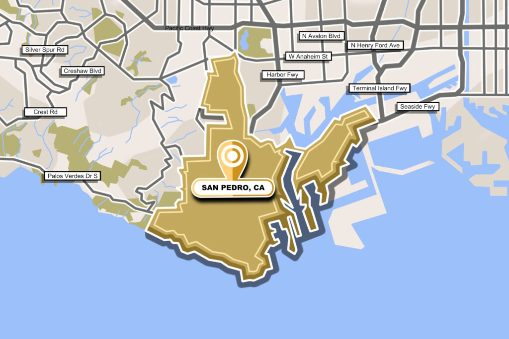 Custom Map Infographics of the San Pedro, CA Community Guide Page